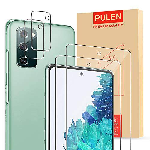 [4-Pack] PULEN 삼성 갤럭시 S20 FE 5G 스크린 보호, HD 클리어 스크레치 방지 기포 프리 Anti-Fingerprints 9H 강도 강화유리 갤럭시 S20 팬 에디션