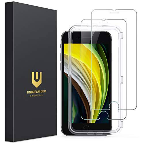 UNBREAKcable  화면보호필름, 액정보호필름  아이폰 SE 2020/  아이폰 8/  아이폰 7 [2-Pack], 0.33mm 강화유리 필름 호환가능한 애플 아이폰 SE 2nd 세대, 8, 7, 6s, 6 (4.7- 인치)