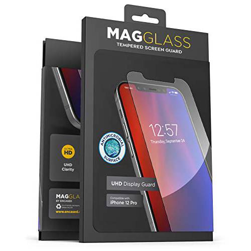 Magglass 강화유리 화면보호필름, 액정보호필름 Designed 아이폰 12 프로 - 안티 기포 UHD 클리어 풀 커버리지 안티-미생물 디스플레이 가드 (케이스 호환가능한)