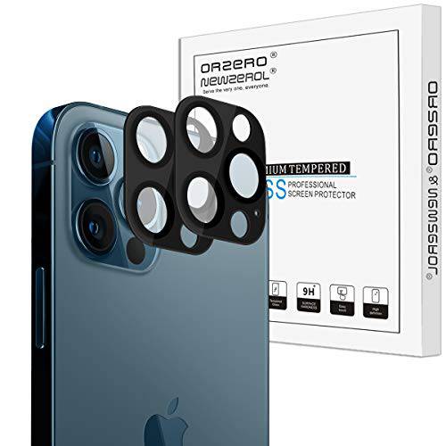 (2 팩) Orzero  호환가능한 아이폰 12 프로 멘탈 프레임 카메라 렌즈 보호, HD Anti-Scratch (라이프타임 교체용)