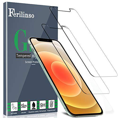 Ferilinso [2 팩] 화면보호필름, 액정보호필름 아이폰 12 미니 [Tempered-Glass] [밀리터리 보호] [HD 클리어] [케이스 친화적] [Anti-Fingerprint] [Anti-Scratch] [기포 프리] [간편 설치]