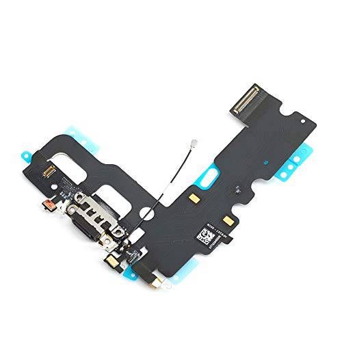E-repair 충전 포트 헤드폰 잭 구부러지는 케이블 교체용 아이폰 7 (4.7 인치) (블랙)