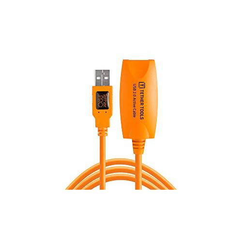 Tether Tools TetherPro USB 2.0 to USB Female 액티브 연장 케이블, 16’ (5m), High-Visibility 오렌지