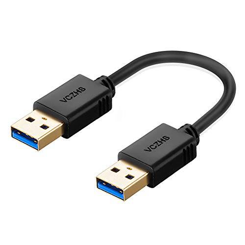 숏 USB3.0 케이블 Male to Male 8Inch, VCZHS USB 3.0 A to A Male 케이블 USB 3.0 to USB 3.0 케이블 USB Male to Male 케이블 이중 End USB 케이블  하드디스크 인클로저, 노트북 쿨러, 라즈베리 파이