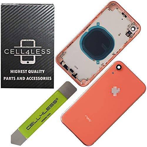 CELL4LESS Midframe 호환가능한 w/ 아이폰 XR 모델 - No 컴포넌트 or 무선충전기, 무선충전 패드 (Coral)
