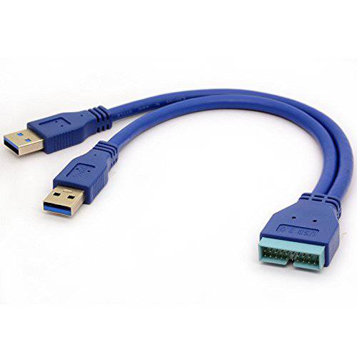듀얼 USB 3.0 타입 A to 20 핀 Header 케이블 슈퍼 스피드 5Gbp/ s 데이터 Sygn 전송 어댑터 남성 Y 커넥터 슬롯 컴퓨터 Motherboards