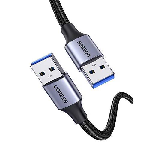 UGREEN USB 3.0 A to A 케이블 USB to USB 케이블 타입 A 남성 to 남성 USB 3.0 케이블 나일론 Braided 케이블 데이터 전송 하드디스크 인클로저, 프린터, 모뎀, 카메라 3FT