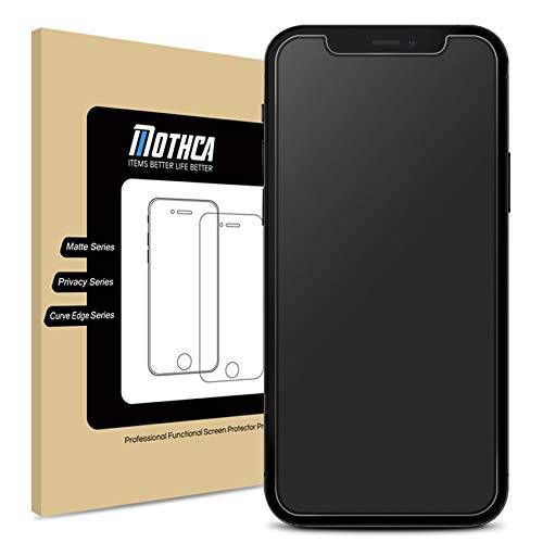 2 팩 Mothca  매트 화면보호필름, 액정보호필름 아이폰 12 프로/ 12 Anti-Glare& Anti-Fingerprint 강화유리 클리어 필름 케이스 친화적 간편 설치 기포 프리 아이폰 12/ 12 프로 6.1-inch (2020)-Smooth as