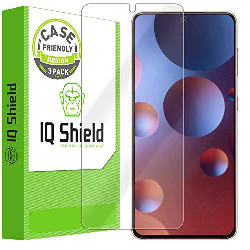 IQ 쉴드 화면보호필름, 액정보호필름 호환가능한 삼성 갤럭시 S21 플러스 (6.7 인치, S21+ )(3-Pack)(Case Friendly)[Works 지문인식 스캐너] Anti-Bubble 클리어 필름