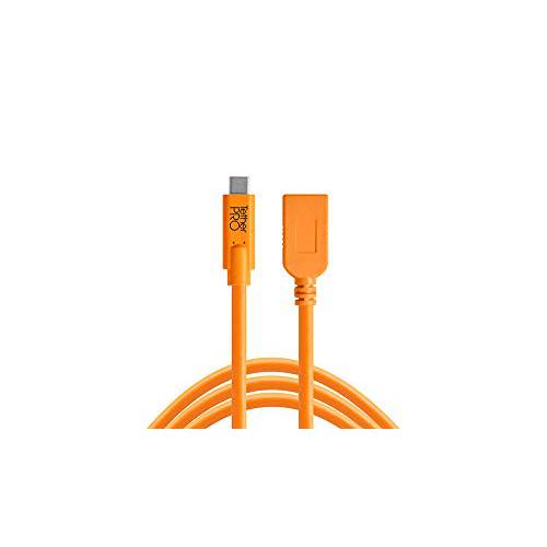 TetherPro USB-C to USB Female 어댑터 (확장기), 15’ (4.6m) (High-Visibility 오렌지)