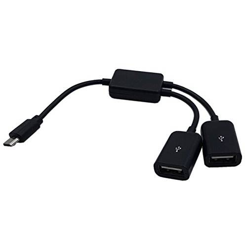 zdyGCTime 마이크로 USB Host 케이블, 마이크로 USB Male to 2X 타입 A 듀얼 USB Female OTG 어댑터 컨버터, 변환기 허브 안드로이드 태블릿, 태블릿PC Pc and 스마트 폰 블랙