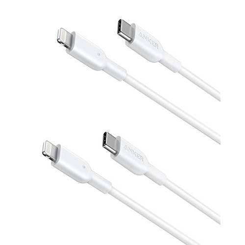 Anker  아이폰 12 충전기 케이블, USB C to 라이트닝 케이블 [3ft, 2-Pack] Powerline II  아이폰 12/ 11/ 11 프로/ X/ Xs/ XR/ XS 맥스/ 8/ 8 플러스, 지원 파워 Delivery