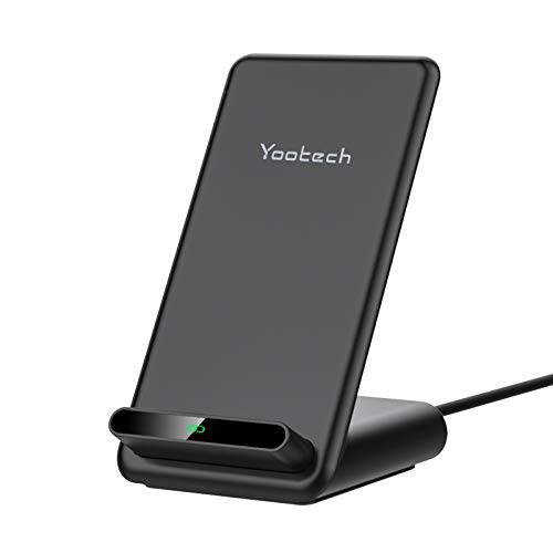 Yootech 7.5W/ 10W/ 15W 고속 무선 충전기, 7.5W 무선 충전 스탠드 호환가능한 아이폰 12/ 12 프로/ SE 2020/ 11 프로, 15W LG V30/ V35, 10W 갤럭시 S21/ S20/ S10, 픽셀 3/ 4XL(No AC 어댑터)