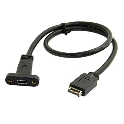 Cablecc USB 3.1 전면 패널 Header to USB-C Type-C Female 연장 케이블 40cm 패널 마운트 스크류