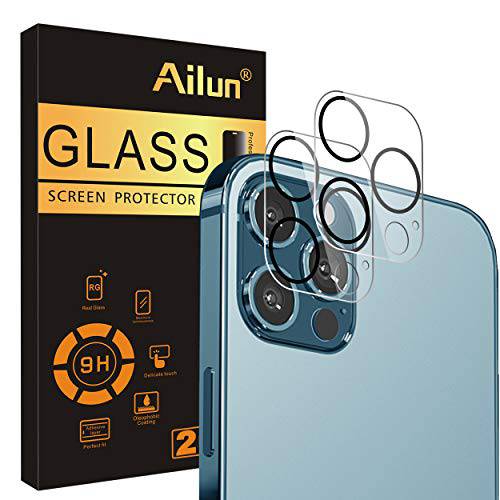 Ailun  렌즈 화면보호필름, 액정보호필름 호환가능한 아이폰 12 프로 맥스 2Pack 강화유리 필름, [9H 강도] - HD