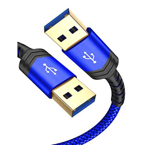 USB 3.0 A to A Male 케이블, JSAUX USB 3.0 to USB 3.0 케이블 2 Pack(3.3ft+ 6.6ft) USB Male to Male 케이블 더블 End USB 케이블 호환가능한  하드디스크 인클로저, DVD 플레이어, 노트북 쿨러 and More (블루)