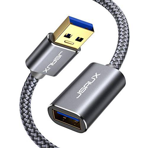 USB 3.0 연장 케이블 6.6FT, JSAUX USB A Male to Female 연장 케이블 듀러블 Braided 재질 고속 데이터 전송 호환가능한 USB 키보드,  플래시드라이브,  하드디스크, 플레이스테이션, 엑스박스, 오큘러스 VR