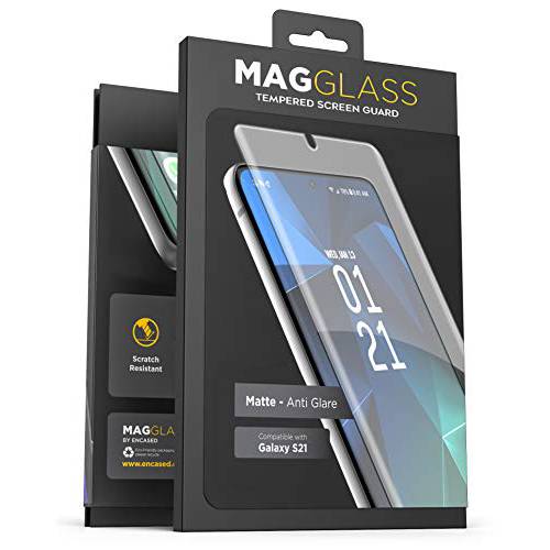 Magglass 삼성 갤럭시 S21 매트 화면보호필름, 액정보호필름 (스크레치 프리/ 기포 프리) 안티 글레어 강화유리 폰 스크린 가드 (케이스 호환가능한) [Does NOT 지원 지문인식 Unlock]