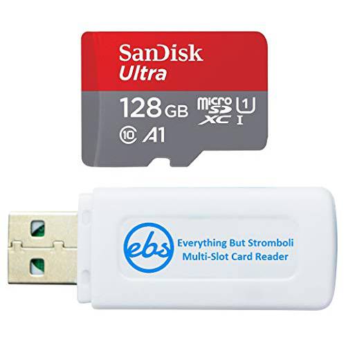 SanDisk 메모리 카드 128GB 울트라 마이크로 SD Class 10 Works 샤오미 홍미 노트 9, 샤오미 홍미 8A 휴대폰, 스마트폰 ( SDSQUAR-128G-GN6MN) 번들,묶음 (1) Everything But 스트롬볼리 마이크로 SDXC& SD 카드 리더, 리더기