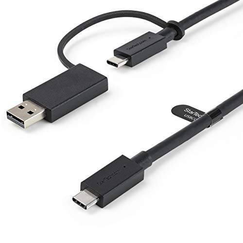 3ft (1m) USB-C 케이블 USB-A 어댑터 동글 - 하이브리드 2-in-1 USB C 케이블 w/ USB-A - USB-C to USB-C (10Gbps/ 100W PD), USB-A to USB-C (5Gbps) - Ideal  하이브리드 탈부착 스테이션 (USBCCADP)