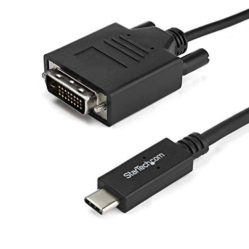 StarTech.com 3.3 ft/ 1 m USB-C to DVI 케이블 - USB Type-C 비디오 어댑터 케이블 - 1920 x 1200 - 블랙 (CDP2DVIMM1MB)
