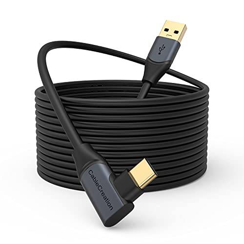 퀘스트 링크 케이블 16.4FT, CableCreation USB 3.2 Gen1 USB C to A 오큘러스 퀘스트 링크 케이블 고속 5 Gbps 데이터 호환가능한  퀘스트/  퀘스트 2 VR 헤드셋 and 게이밍 PC, 5 미터