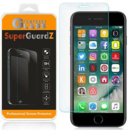 [2-Pack]  아이폰 SE (2nd 세대, 2020)/  아이폰 8/  아이폰 7 화면보호필름, 액정보호필름 안티 블루라이트 강화유리 [아이 프로텍트], SuperGuardZ, 9H, 0.3mm, Anti-Scratch, Anti-Bubble [라이프타임 교체용]