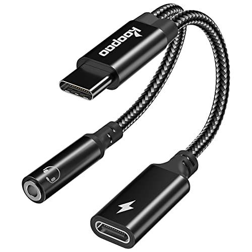 USB C to 3.5 헤드폰 잭 Adapter-USB C PD 3.0 퀵 충전 포트, KOOPAO 타입 C to Aux 오디오 동글 케이블 고속충전 호환가능한 i-Pad 2020, 갤럭시 시리즈, 구글 픽셀 5