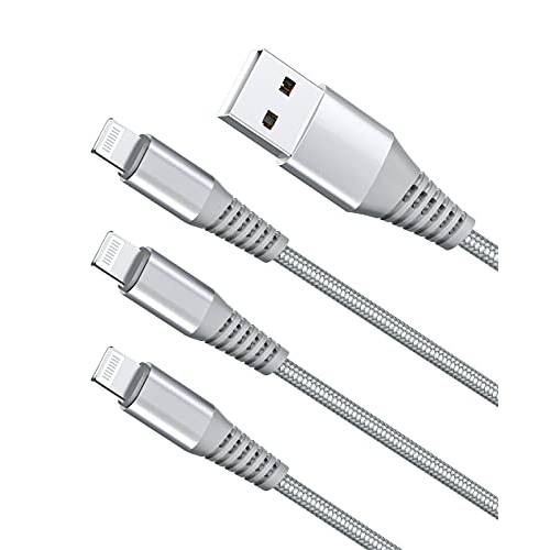 아이폰 충전기 Cable[Apple MFi 인증된], Belcompany 나일론 Braided 라이트닝 케이블 2.4A 고속충전 데이터동기화 케이블 숏 USB 케이블 아이폰 12/ 11/ Xs/ XR/ X/ 8 7 6 iPad(3Pack 8Inch)