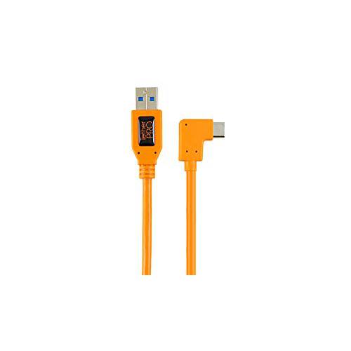 밧줄 툴 TetherPro 직각 어댑터 USB 3.0 to USB-C 피그테일 케이블, 20, 오렌지