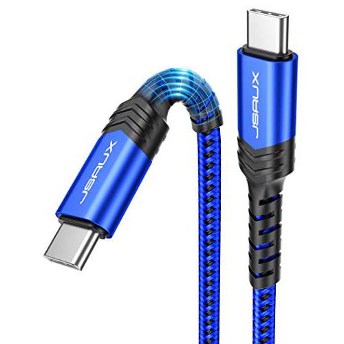 JSAUX USB C to USB C 3.1 세대 2 10Gbps 100W 케이블 [3.3ft/ 1M], 4K@60Hz 모니터 비디오 케이블 썬더볼트 3 호환가능한 맥북 프로, 맥북, 맥북 에어, 아이패드 프로, 픽셀 and More Type-C Devices-Blue