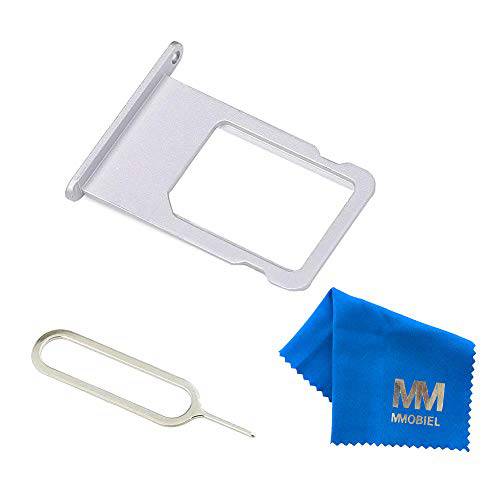 MMOBIEL SIM 카드 트레이 슬롯 교체용 부품,파트 호환가능한 아이폰 6-4.7 인치 (실버) 포함 Sim 핀