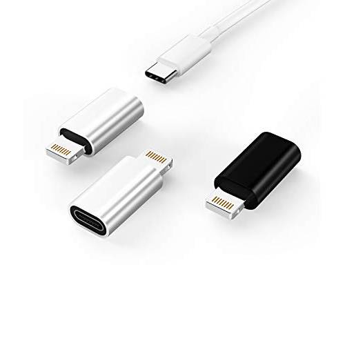 3Pack, USB C to 라이트닝 어댑터, USB-C Female to 라이트닝 Male 어댑터, 라이트닝 to USB C, USBC 충전 케이블 충전기 어댑터 애플 아이폰 12 11 미니 프로 맥스 XS XR X SE2 7 8Plus 아이패드 에어 타입 C