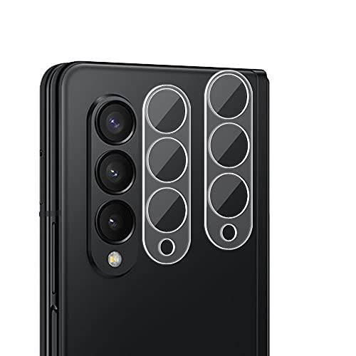 [2 세트] ROSAUI 삼성 갤럭시 Z 폴드 3 카메라 보호 메인 트리플 카메라 렌즈 시스템 보호 HD 강화유리 Ultra-Thin Anti-Scratch 삼성 갤럭시 Z Fold3 5G
