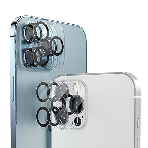 [4 팩] Panawabi 호환가능한 아이폰 13 프로 맥스 6.7 인치/ 아이폰 13 프로 6.1 인치 2021 카메라 렌즈 보호,  강화유리 [360°Full coverage][Utra-Thin]