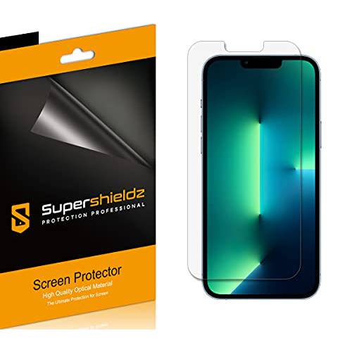 (6 팩) Supershieldz Designed 애플 아이폰 13 프로 맥스 (6.7 인치) 화면보호필름, 액정보호필름, 하이 해상도 클리어 쉴드 (애완동물)