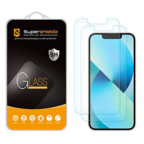 (2 팩) Supershieldz Designed 애플 아이폰 13 미니 (5.4 인치) 강화유리 화면보호필름, 액정보호필름, 안티 스크레치,  기포방지