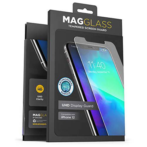 Magglass 호환가능한 아이폰 12 미니 강화유리 화면보호필름, 액정보호필름 - 안티 기포 UHD 클리어 풀 커버리지 디스플레이 가드 (케이스 호환가능한)