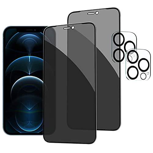 ORIbox 프라이버시 글래스 화면보호필름, 액정보호필름 아이폰 11 프로 맥스, 2 팩 Anti-Scratch Anty-Spy 강화유리 화면보호필름, 액정보호필름 2 팩 카메라 렌즈 보호