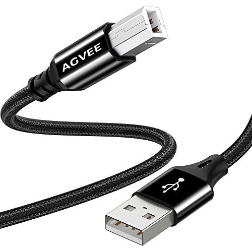 AGVEE [2 팩 10ft] USB-A to Type-B 프린터 케이블 케이블 와이어 HP 캐논 Epson 제록스복사기 프린터, 스캐너, 블랙
