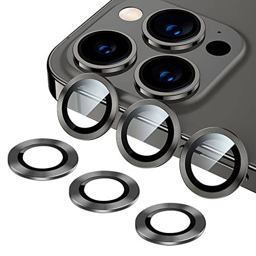 [3+ 3 Pcs] OTAO 카메라 렌즈 보호 호환가능한  아이폰 13 프로 맥스 6.7 인치&  아이폰 13 프로 6.1 인치, 알루미늄 합금 엣지 강화유리 [설치 트레이] [HD 클리어] 카메라 보호