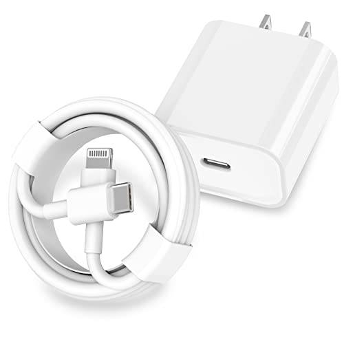고속충전기 iPhone【Apple MFi Certified】USB C 고속충전 벽면 충전기 블록 20W 여행용 플러그 고속 Type-C to 라이트닝 케이블 퀵 데이터 동기화 케이블 아이폰 13/ 12/ 프로/ 맥스/ 미니/ 11/ SE 2020/ XS