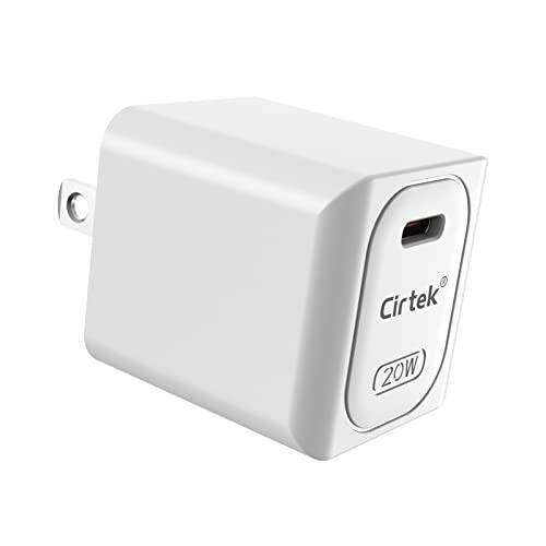Cirtek 20W USB C 벽면 충전기 파워 어댑터 휴대폰, 스마트폰 벽면 충전기 아이폰 12 고속충전기 블록 아이폰 12/ 13 프로 맥스/ 12/ 13Min/ 11, 갤럭시, 픽셀 4/ 3, 아이패드 프로