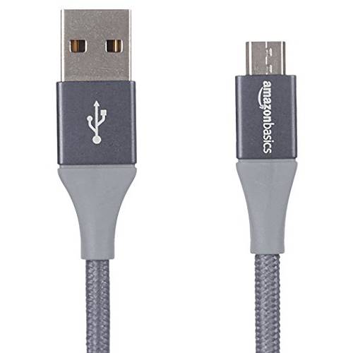 아마존 Basics 더블 Braided 나일론 USB 2.0 A to 마이크로 B 케이블, 10 Feet, 다크 그레이