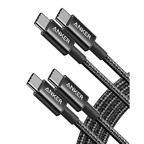 Anker 333 USB C to USB C 케이블 (6ft 100W, 2-Pack), USB 2.0 타입 C 충전 케이블 고속충전 맥북 프로 2020, 아이패드 프로 2020, 아이패드 에어 4, 삼성 갤럭시 S21, 픽셀, 스위치, LG, and More (블랙)