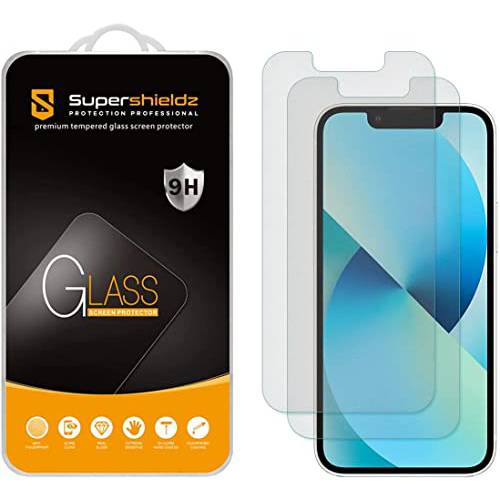 (2 팩) Supershieldz Anti-Glare (매트) 화면보호필름, 액정보호필름 Designed 아이폰 13 미니 (5.4 인치) [ 강화유리] 안티 스크레치, 0.33mm,  기포방지