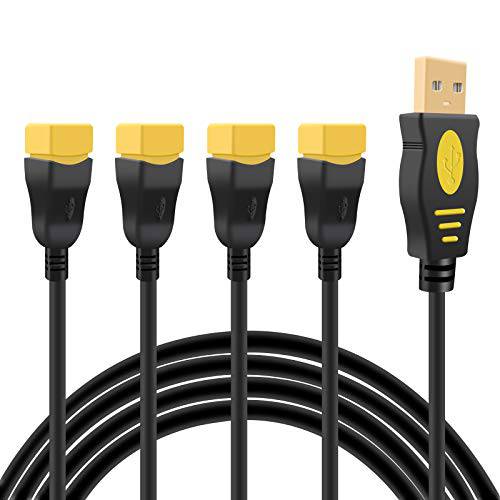 Extra-Long 150cm USB 타입 B 분배기 3.0 케이블 1 Male to 4 Female, FAOTUR 4 포트 USB 파워 분배기 USB Y 어댑터 노트북/ Mac/ 폰 충전/ USB 플래시 드라이브
