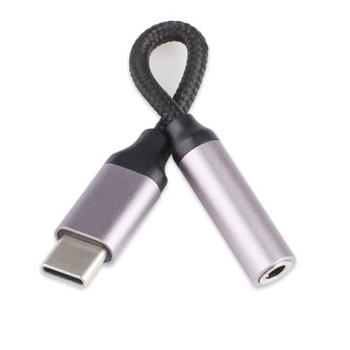VAKS USB C Male to 3.5mm Female 헤드폰 잭 어댑터, 타입 C to Aux 오디오 케이블 케이블 호환가능한 구글 픽셀 6 프로/ 5/ 4/ 3/ 2, 삼성 갤럭시 S22+ S21 울트라 S20 S10 S9 노트 20 10, 라이트 퍼플