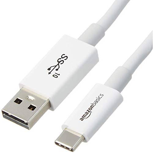 아마존 Basics USB Type-C to USB-A Male 3.1 Gen2 어댑터 충전기 케이블 - 3 Feet (0.9 미터) - 화이트