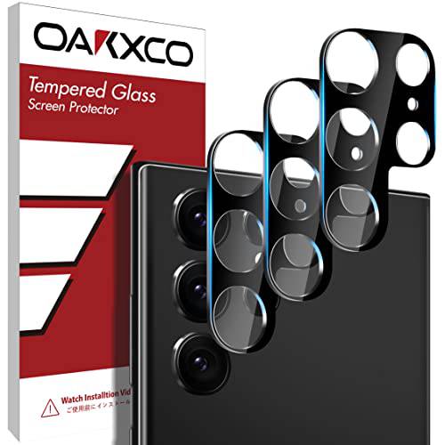 [3 팩] Oakxco 삼성 갤럭시 S22 울트라 5G 카메라 렌즈 보호 커버, S22 울트라 악세사리 강화유리 카메라 화면보호필름, 액정보호필름, [케이스 Friendly][HD 클리어]